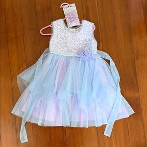 Jona Michelle Lavender and Light Blue Tulle Flower Girl Dress